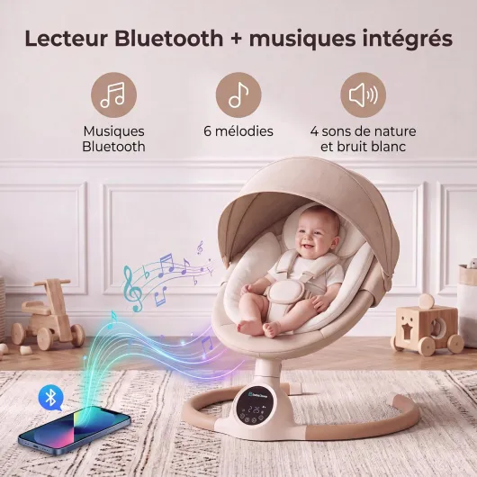 Alpha Balancelle/Transat Bébé Électrique Beige Beige1