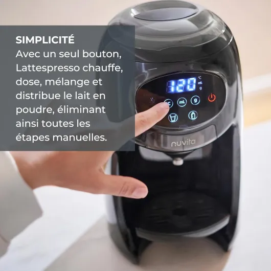 1180 Lattespresso - Préparateur Instantané de Lait en Poudre, Dosage, Chauffage et Mélange Précis, 4 Températures Sélectionnables, Compatible avec la plupart des Marques de Lait en Poudre