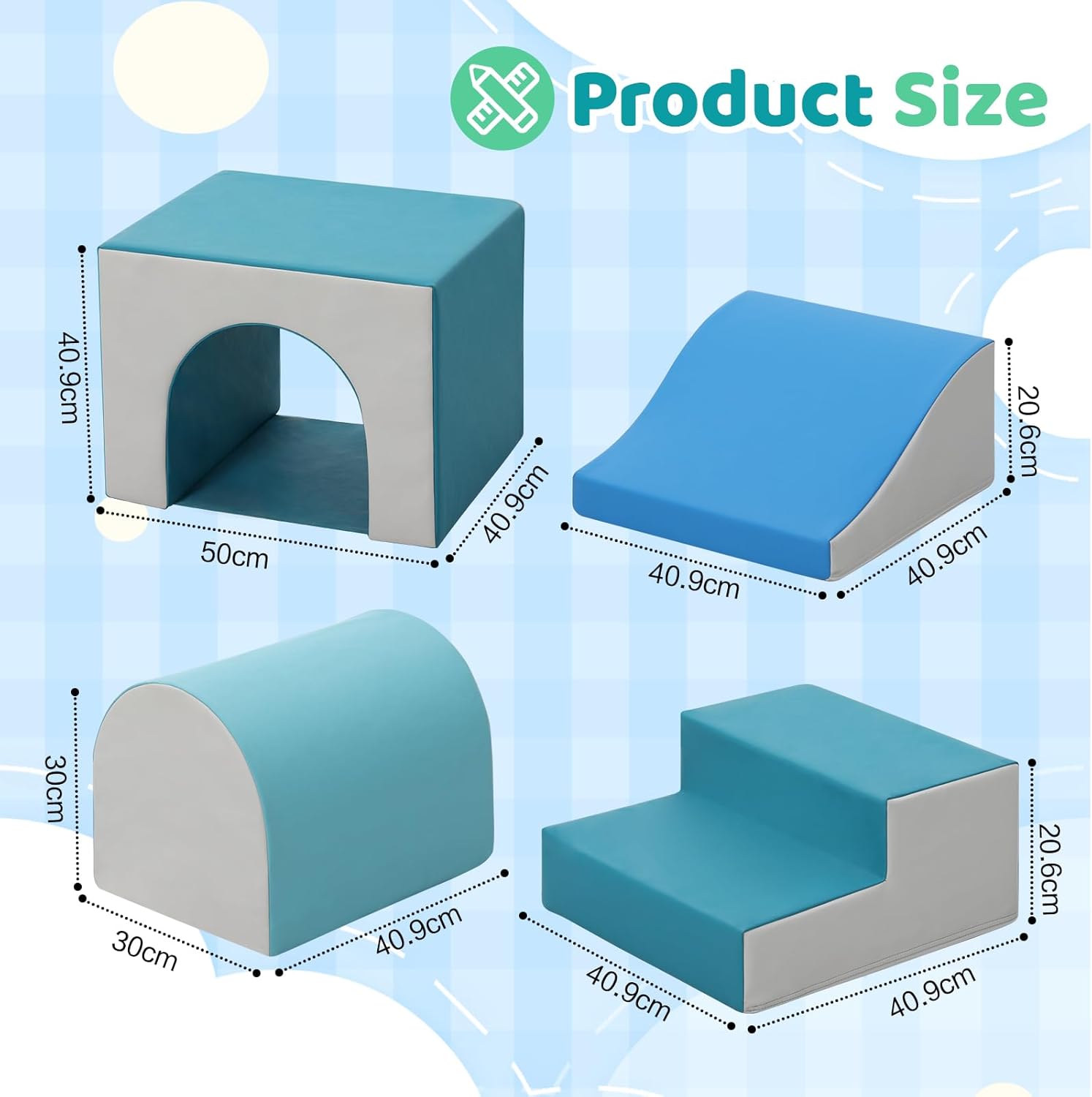 Parcours Motricité Bébé 4 Pièces: Module Motricité Enfant Cuir PU Blocs Mousse Éducatifs - Jouets Descalade Bébé Structure d'escalade Antidérapante Ensemble Arche Elliptique(Moderne)
