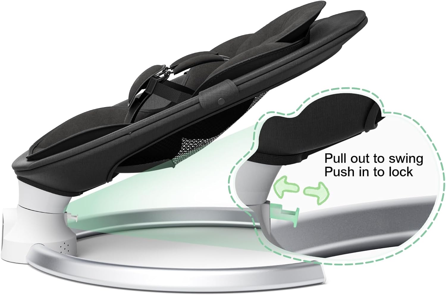 Transat Bebe Electrique,Helangel Balancelle avec Télécommande et Wireless Berceau Electrique Bebe avec Harnais de sécurité 5 Points pour enfants jusqu’à 9 kg 5 Vitesses de Balancement