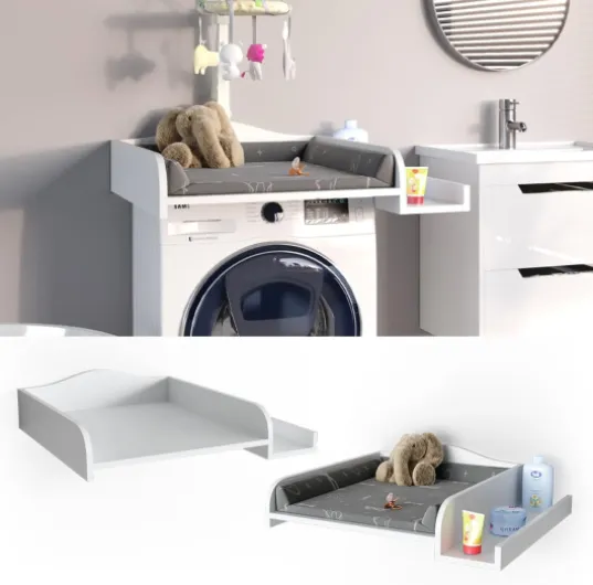 Plan à langer, Blanc, 83 x 72 cm sur machine à laver