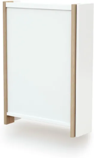 Table à langer murale ESSENTIEL Blanc et Hêtre Verni- Dimensions ouverte (L x l x H) : 56 x 77,5 x 78 cm - Pliée (L x l x H) : 56 x 18 x 78 cm - 2 étagères de rangement - Facile à utiliser