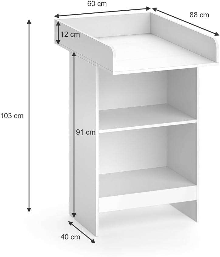 Commode à Langer Leo, Blanc, 60 x 103 cm