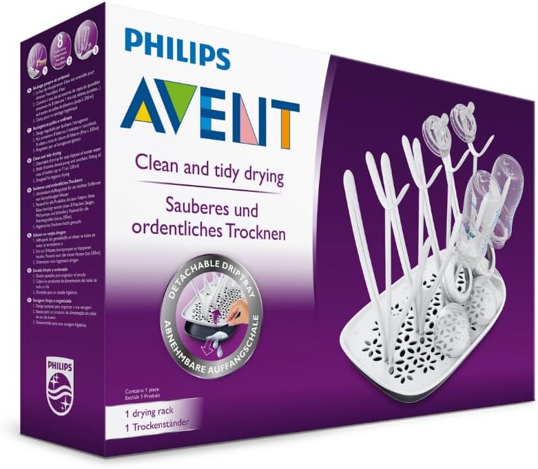 Philips Avent Egouttoir Design pour 8 Biberons Noir et Blanc (Modèle SCF149/00) Séchoir simple