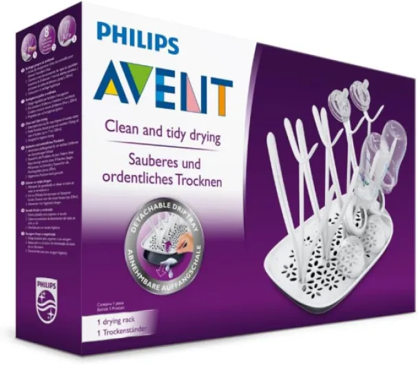 Philips Avent Egouttoir Design pour 8 Biberons Noir et Blanc (Modèle SCF149/00) Séchoir simple