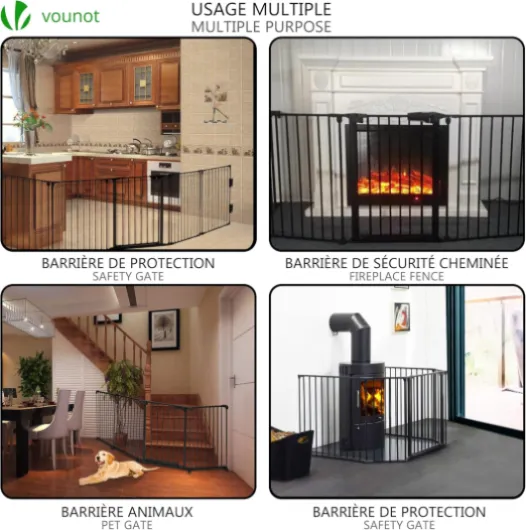 ® Barrière de Sécurité Pliable Grande Version 3M Barrière de Protection cheminée 5 Panneaux Pré-assemblé 300cm Noir