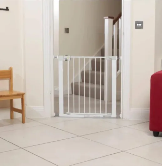 Easy Close Metal, Rallonge de barrière 14 cm, Sans perçage, Rallonge de barrière de sécurité enfant facile à installer, Extension barrière escalier enfant, À pression, Blanc Metal Gate Extension 14cm Blanc