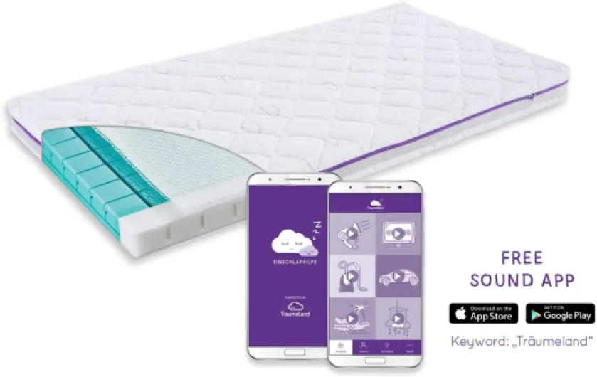 Träumeland T015051 Matelas Bébé Mer de Nuages 60x120x11 cm 60x120 cm 60 x 120 cm