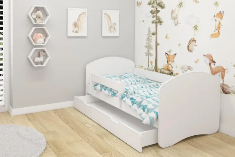 ACMA Lit Enfant Bébé II TIROIR Matelas Gratuite Blanc (160x80 cm + tiroir, Blanc) Blanc 160x80 cm + tiroir avec tiroir