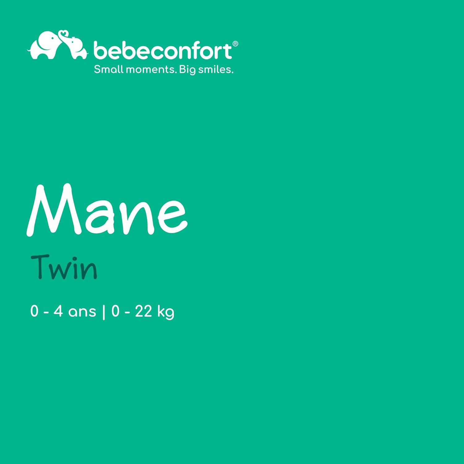 Mane, Poussette Double, 0+ à 22 kg, Pliage Automatique, Inclinable À Plat, Arceau Pivotable, Harnais 5 Points, Fenêtre En Filet, Housse De Pluie, Sac De Courses (8 kg), Mineral Graphite
