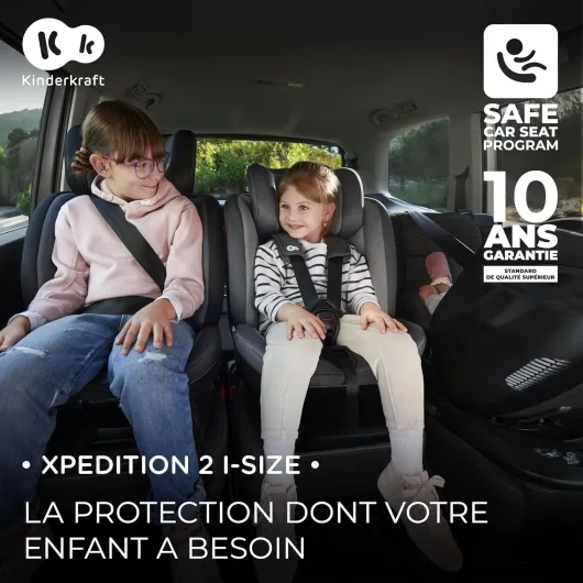 Kinderkraft XPEDITION I-Size 40-150 cm, Siège auto bébé 0 à 36 kg évolutif, Groupe 0/1/2/3, Isofix 360° pivotant, Têtière et largeur d'assise ajustable d'une seule main, Protections latérales, Noir CLASSIC black