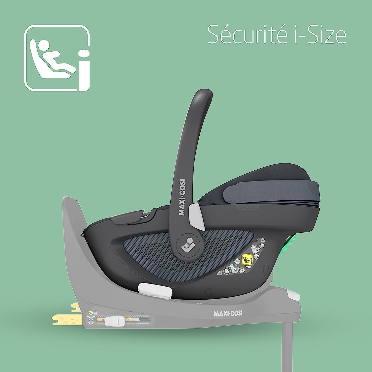Maxi-Cosi Pebble 360 i-Size, Siège-auto bébé, Siège-auto nouveau-né 360, 0 à 15 mois (40 à 83 cm), Rotation à une main, Protection G-CELL contre les chocs latéraux, Essential Graphite Essential Graphite Pebble 360