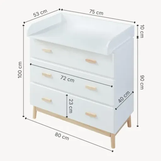Test [en.casa] Commode à Langer : Pratique et modulable pour la chambre de bébé