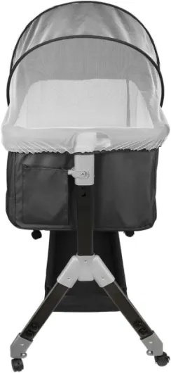 Berceau 3 en 1, Lit Cododo, Berceau à Inclinaison, Hauteur réglable sur 4 Niveaux(80-94cm (80-84- 88-94)) jusqu'à 50kg, Roues 360º, Moustiquaire, Panier de Rangement-104 * 52 * 100-110 cm-Noir 104*52*100-110 Cm-noir