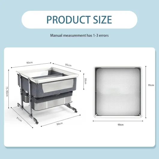Lit Bébé Cododo avec Matelas,Berceau Cododo Bébé Pliable ,6 Niveaux de Hauteur Lit Bébé Jumeau avec Rampe Anti-reflux,Séparateur Amovible et Roues Silencieuses pour Nourrissons de 0 à 3 ans (Kaki)