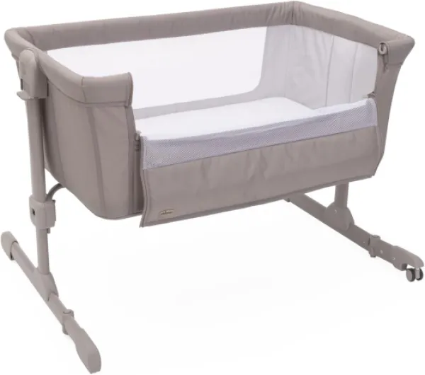 Next2Me Essential Berceau Nouveau-né pour Lit de Côté, Berceau Co-Dodo, Compatible avec Divers Lits, Hauteur Réglable, Bonne Circulation de l'Air, Matelas et Sac Inclus, 0-6 Mois, Beige Dove