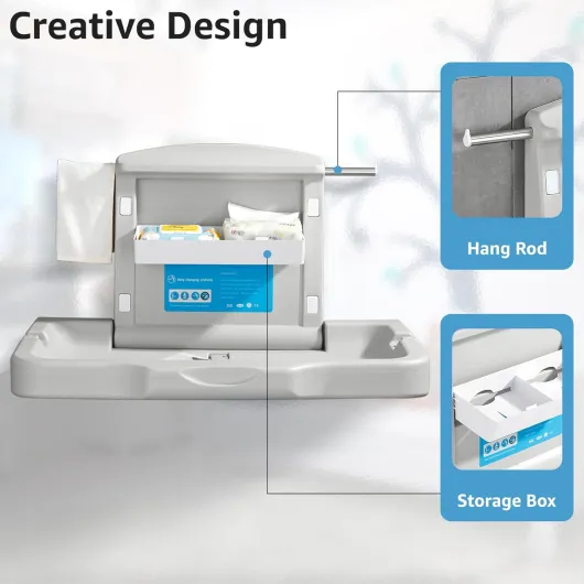 Poste à langer, table à langer murale, table à langer pliable, poste à langer commercial, centres commerciaux, hôtels et aéroports B2-3R