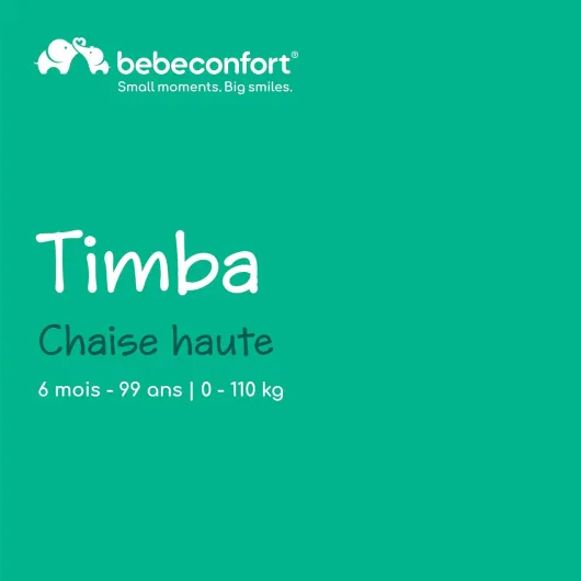 Timba Chaise Haute Bébé, 6 Mois - 10 Ans, Jusqu'à 30 kg, Chaise Haute Evolutive, Plateau Amovible, Assise/Repose-pieds Réglables, Harnais 3 points, Compatible avec Timba Baby, Bois Naturel Timba Natural Wood