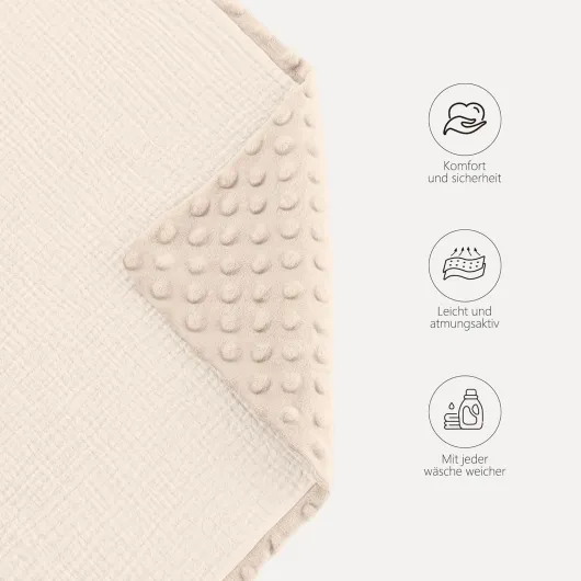 Susurration Couverture Enveloppante Bébé Chanceliere Enveloppante Bébé Poussette ou Siege Auto Cosy Lavable nid d Ange pour Naissance Enfant 90 x 90 cm (Ben Blanc)