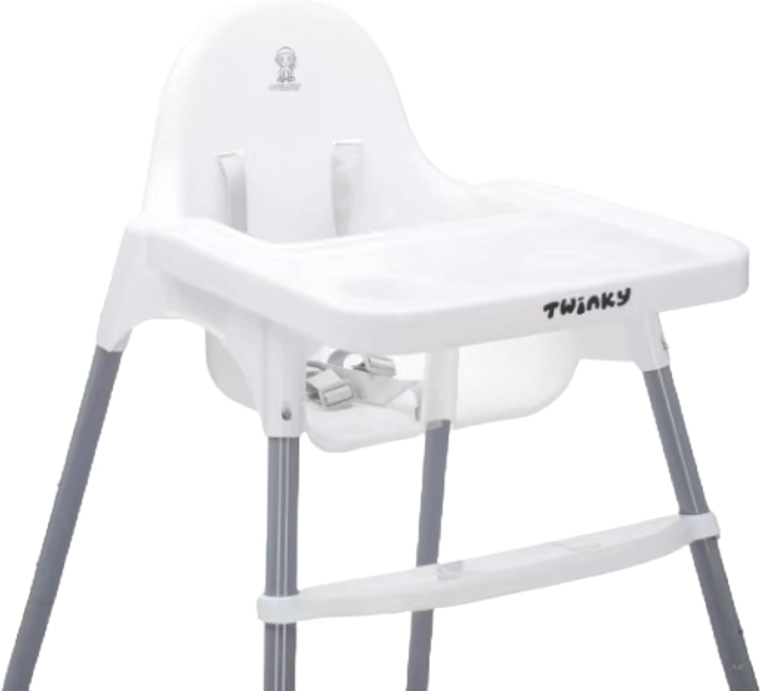 Baby ECO Chaise Haute, Chaise d'Alimentation Bébé Réglable avec Dossier Inclinable et Table Amovible, pour 6 à 36 Mois, Blanc