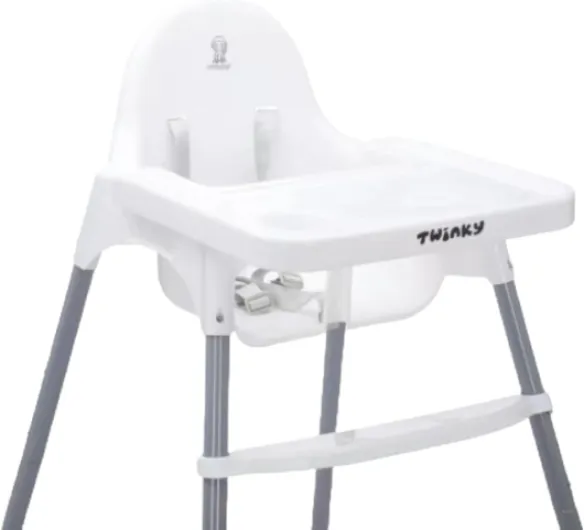 Baby ECO Chaise Haute, Chaise d'Alimentation Bébé Réglable avec Dossier Inclinable et Table Amovible, pour 6 à 36 Mois, Blanc