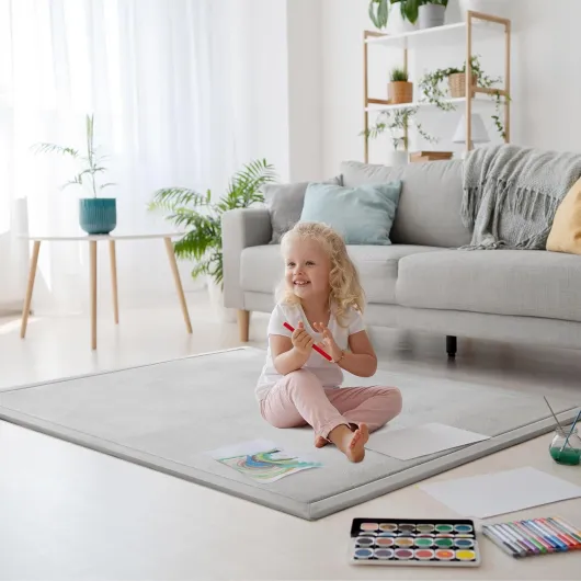 Tapis/tatami/matelas/coussin d’éveil/gymnastique antidérapant pour salon, bureau, chambre pour enfants, gris, 100*200CM