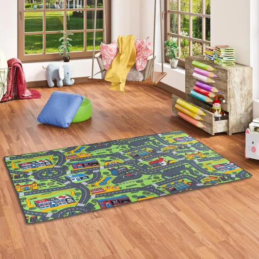 Snapstyle Tapis pour Enfants et Tapis de Jeu - Grand Choix de Tapis de Rue - Facile d'entretien et résistant pour Les Chambres d'enfants Disney Cars 100x100 cm