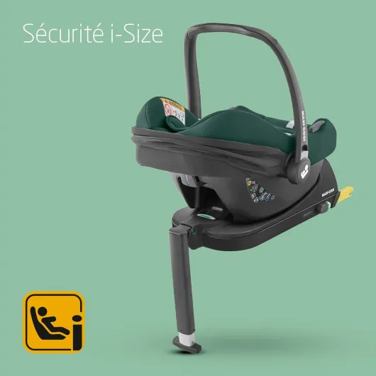 Maxi-Cosi CabrioFix i-Size, Siège Auto Bébé, 0 à 12 mois, 12 kg max., Siège Auto ISOFIX Léger (3,2 kg), Grand Canopy, Ultra-molletonné, Compatible avec les Poussettes Maxi-Cosi, Essential Green CabrioFix i-Size Essential Green