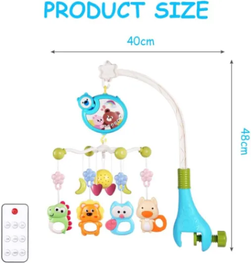 Musical Lit Bébé Mobile Musical bébé,0+ Mois, Mobile Bebe Poussette,3-in-1 Mobile Musical Lit Bébé avec Lumières et Musique,Mobile Musical Berceau Bébé, Projecteu - Cadeau pour Nouveau Née bleu