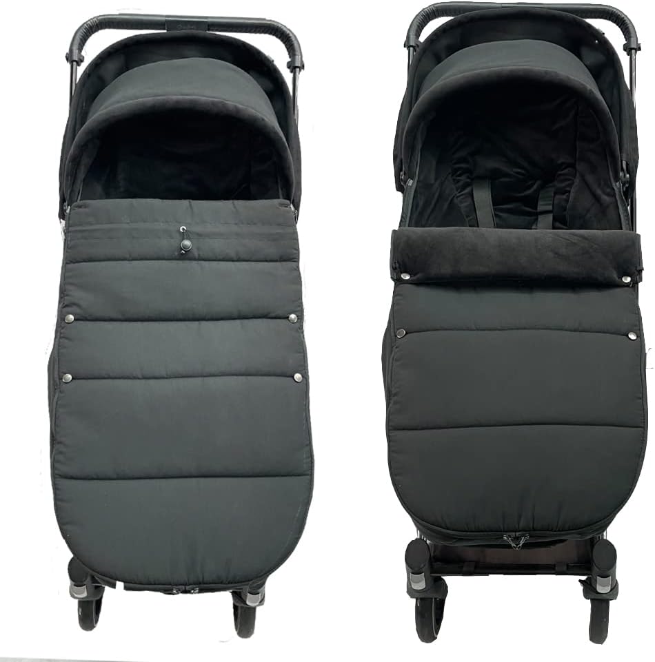 Chancelière Thermique Universelle pour Poussettes Compatible avec Cybex Priam, Mios & Balios - Doublure Souple et Surface Résistante Aux Éclaboussures (Noir)