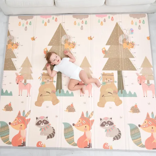 Tapis de Jeu pour Enfant Tapis de Sol XXL en Mousse Epais Pliable Reversible - Tapis d'éveil pour Bébé - Tapis de Motricité Favorisant Le Développement Sensoriel Cadeau bébé 150 x 180 x 1 cm Fish