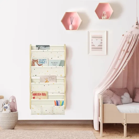 Bibliothèque Enfant Etagere Rangement Livre Bibliotheque Enfant Murale Bois 81x43x8cm - Terrazzo
