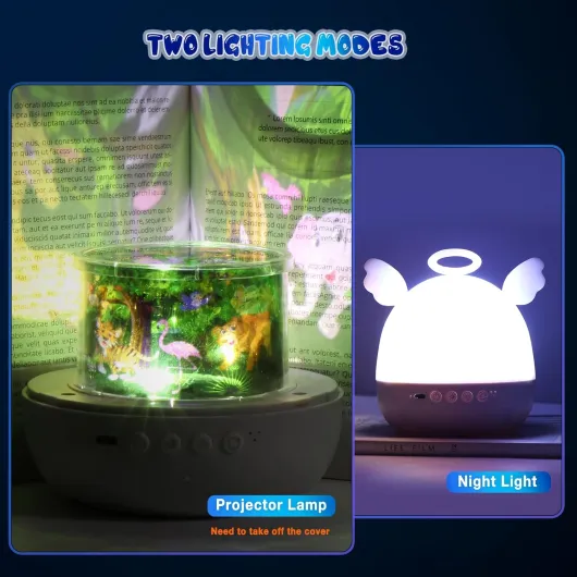 Veilleuse Bébé Projecteur Ciel Etoile Plafond, 22 Films Veilleuse Enfant Projecteur, Veilleuse Musicale et Lumineuse, 360°Rotation et Telecommandé, Lampe Projecteur Enfant Deco Chambre Ange