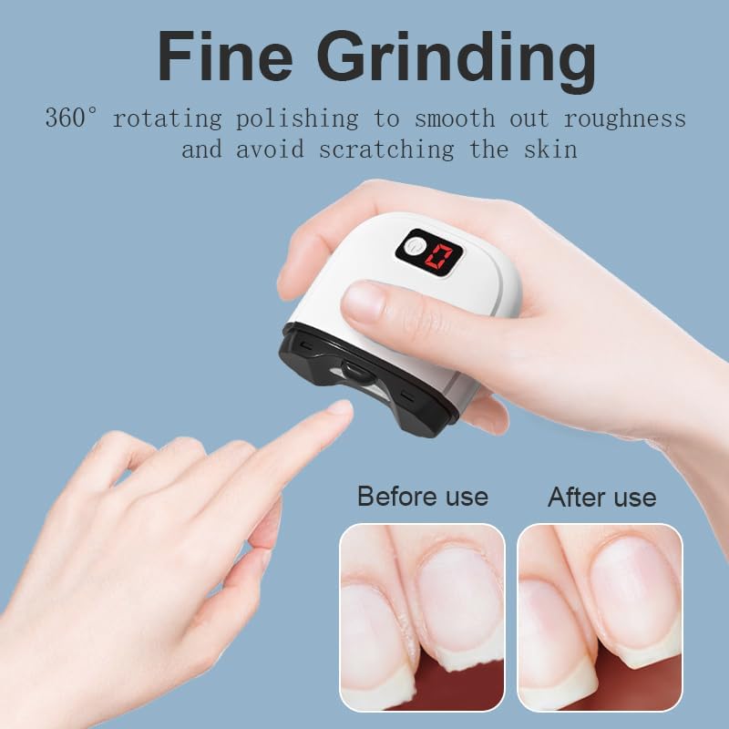 Coupe-ongles électrique, coupe et limage automatiques + récipient pour les rognures d'ongles, coupe-ongles électrique à 3 vitesses et lumière LED pour bébés, enfants, adultes et seniors