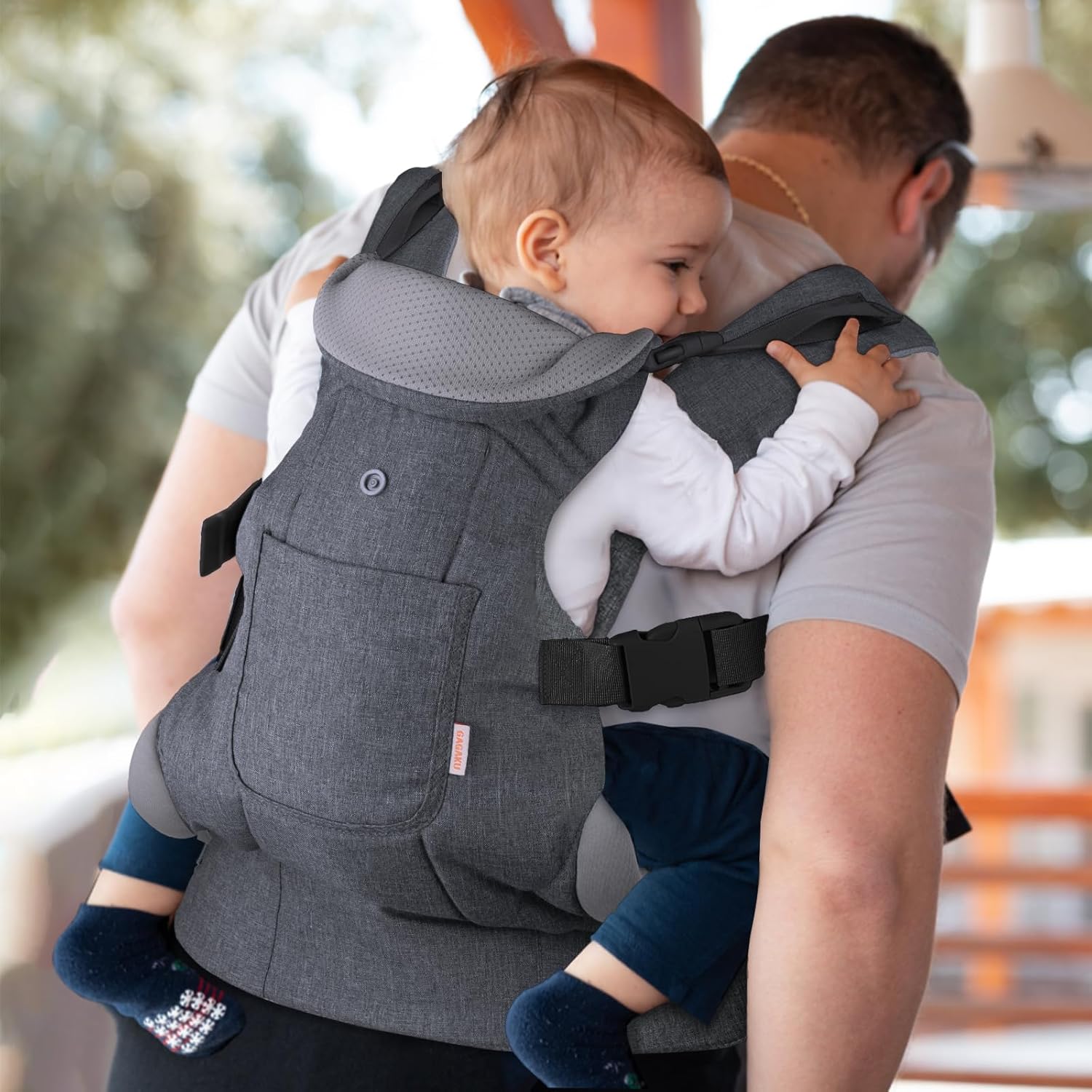 Porte-bébé pour bébés et tout-petits de 0 à 36 mois, Advanced 4-en-1 Porte bebe Facile à porter en position face à face vers l'avant et vers l'arrière pour enfants-Gris foncé