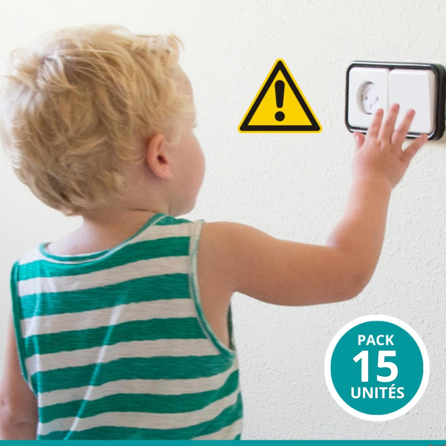 ® Cache Prise Bébé FRANÇAIS - Type E Plug [PACK x15] + E-BOOK Gratuit - Cache Prise Electrique Bebe - Sécurité Domestique - Puériculture pour Protection Prise Courant Électrique Type E Plug x15