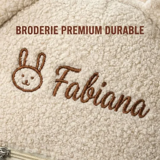 Personnalisable Sac a Dos Enfant, Broderie Petit Sac à Dos Bebe, Mini Cartable Maternelle Fille & Garcon, Peluche Doux Ours Teddy Sac Ecole Bébé Crèche pour L'école et Le Voyage 31cm x 24cm (Vert)