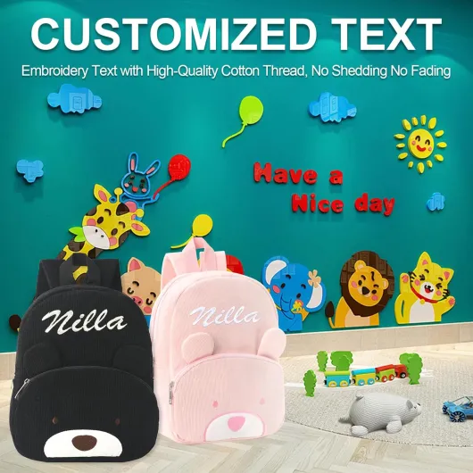 Générique Personnalisable Sac a Dos Enfant, Broderie Petit Sac à Dos Bebe, Personnalisé Prenom Brodé Cartable Sac a Dos Enfant Maternelle Fille & Garcon, Velours Côtelé Ours Sac à Dos Ecole Crèche Kaki