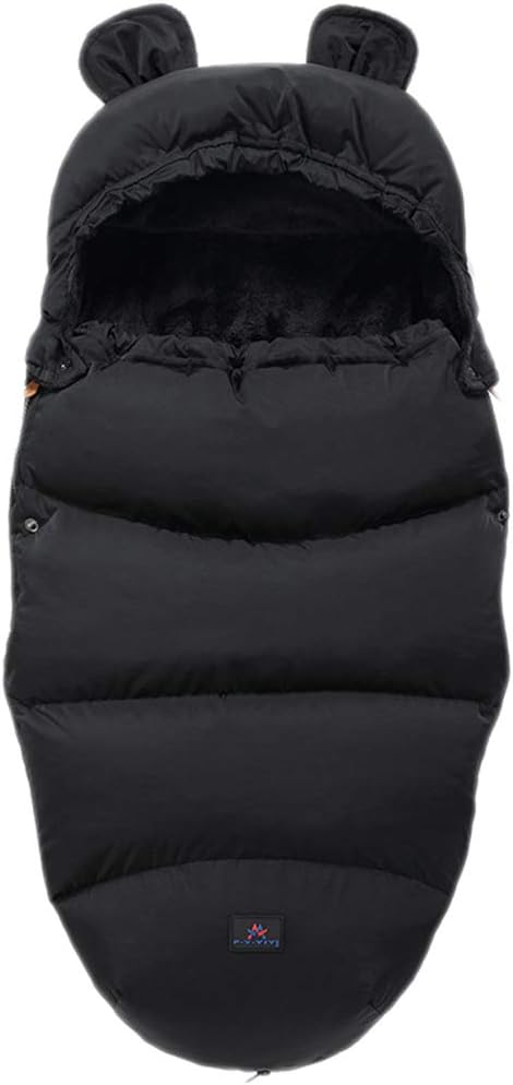 Gorger Chancelière Poussette Universelle Confortable Sac de Couchage Bébé Hiver Chaud Imperméable Couverture Emmaillotage pour Poussette, Landaus, Buggy, Siège Auto, Lits Bébé (Noir)