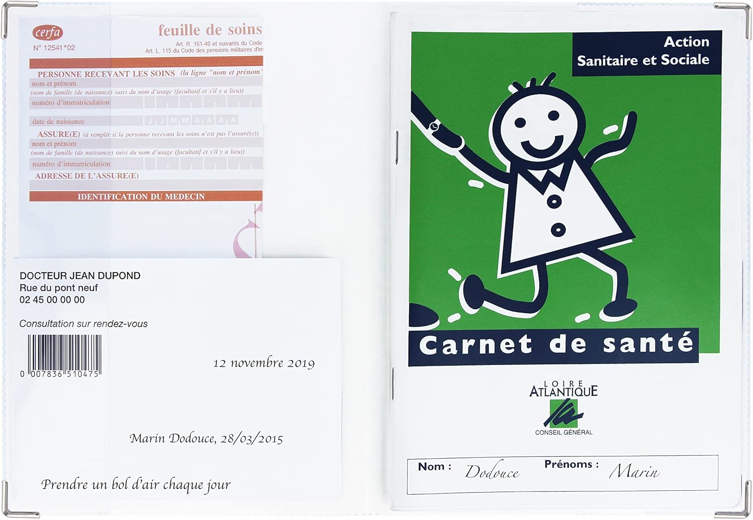 Protège carnet de santé enfant – Fabrication Française – pvc imprimé – Pour carnet de santé, ordonnance- 22 x 16 cm (Imprime safari) Imprimé safari