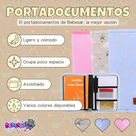 Protège Carnet de Santé Bébé Imperméable - Pochette Carnet de Santé - Cadeau Parfait pour Nouveau-né (Bleu) Azul