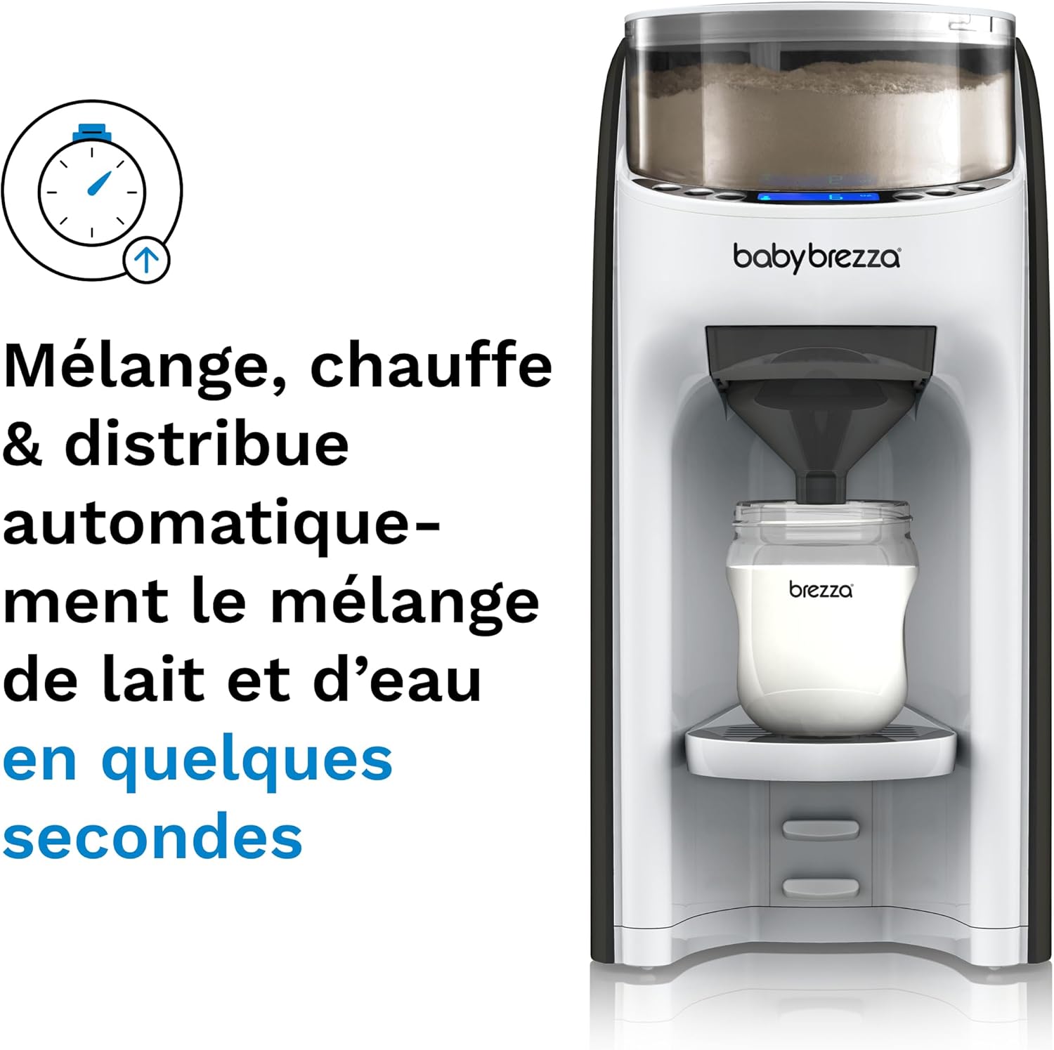 Formula Pro Advanced - Préparateur de Biberons instantané et automatique, dose et mélange l'eau chaude et la poudre de Lait par simple pression d'un bouton - Noir et Blanc