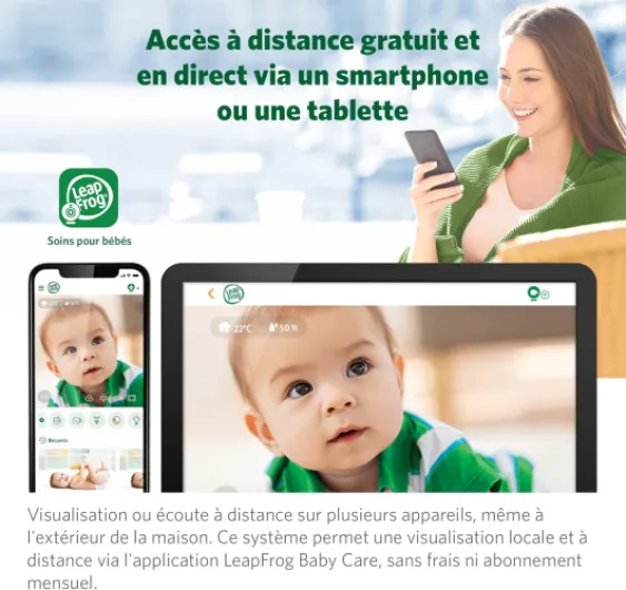 LF815HD Baby Video with 5 inch HD Color Screen, Wi-FI, Temperature and Humidity Sensor, Wide Angle Lens, Intercom Function, Colorful Night Light, 8X Zoom, White Sleep Profile LF815 5" Vidio