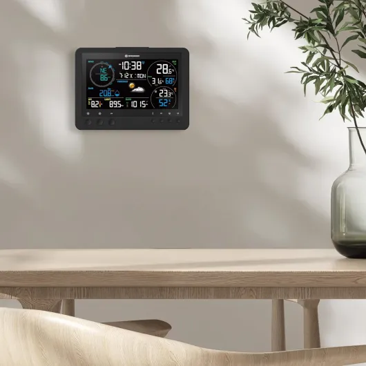 Station météo WiFi avec capteur 8-en-1 pour WBGT, UV, vent, pluie, lumière, pression, climat intérieur, prévision
