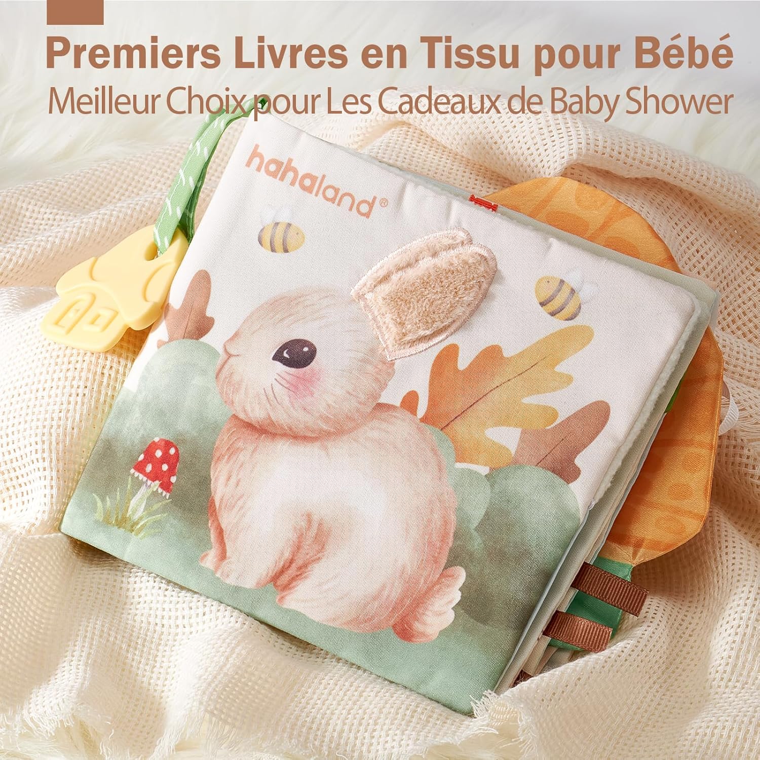 Jouets pour Bébé de 0 à 6 Mois, Livres Sensoriels en Tissu Doux pour Nouveau-né, Livre d'Éveil Jouet Bébé, Livre Eveil pour Bebe 0, 3, 6 Mois, Cadeau Bebe Naissance Tummy Time forêt