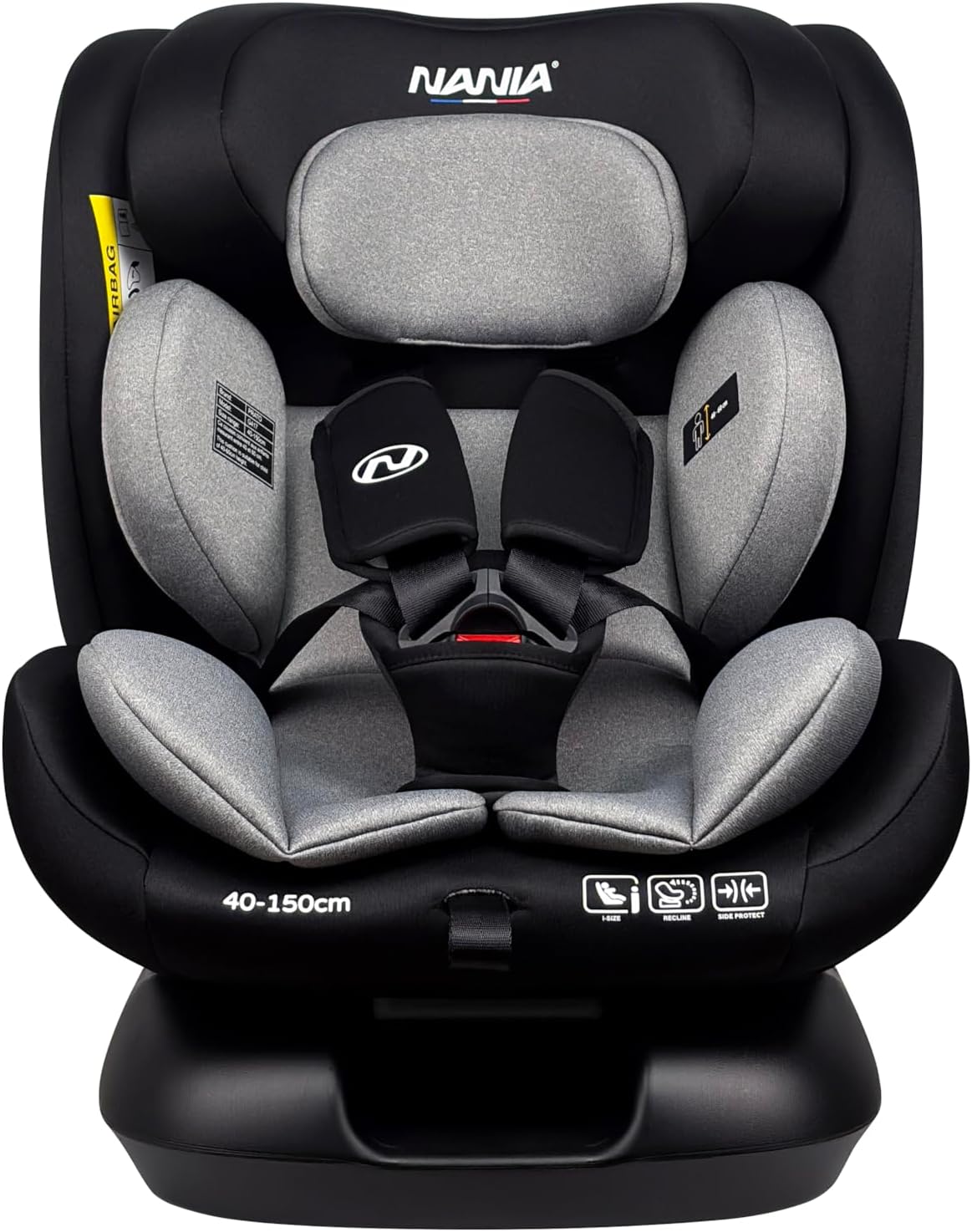 Prato evol +, Siège auto enfant, I-Size, 40-150 cm, dos route jusqu'à 105cm, Evolutif naissance à 12 ans, Fixations ceinture de sécurité, Réglage de l'Appui-tête et de l'Inclinaison.