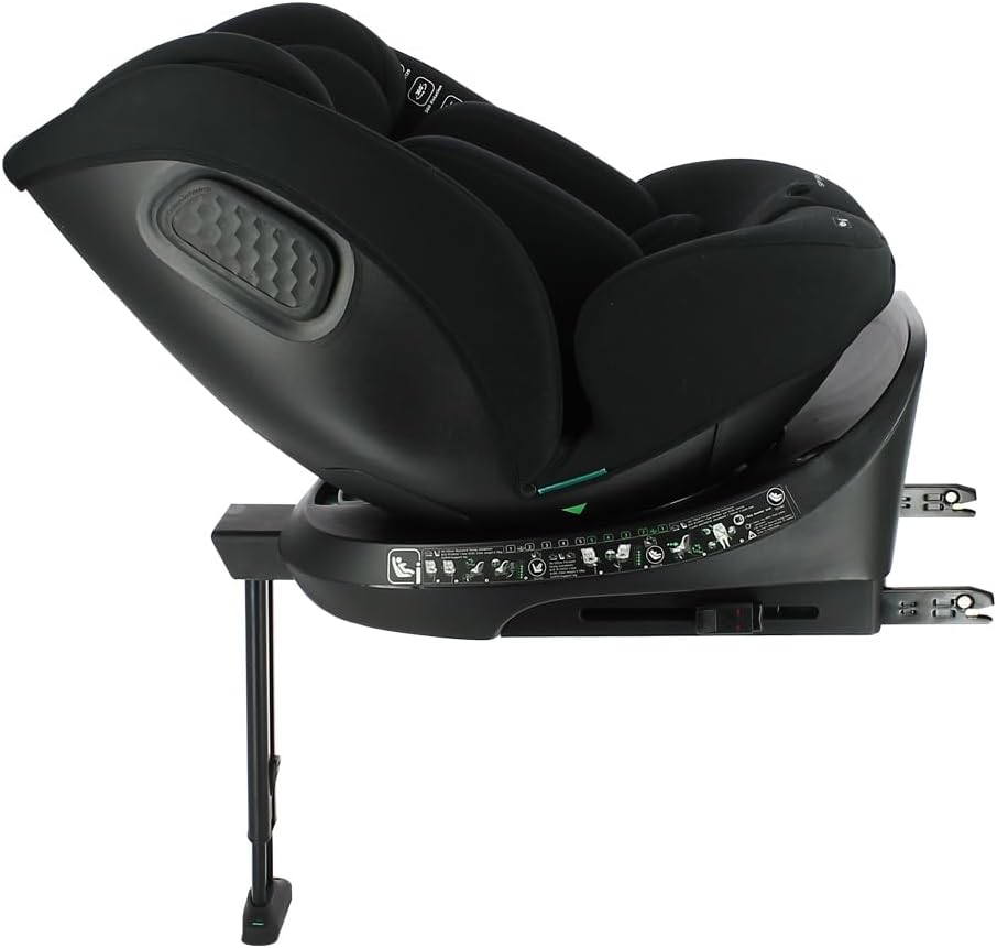 Spirit, Siège auto pivotant 360°, I-Size 40-150 cm, Evolutif dès la naissance jusqu'à 12 ans environ, Groupe 0+/1/2/3,Fixations isofix, jambe de force Spirit noir