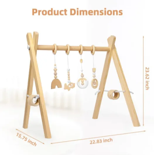 Vicloon Portique d'éveil Bébé, Arche d'éveil en Bois Bébé avec Jouets d'activités Amovibles et Suspendus, pour Enfants Exercice De Coordination, Pliable, Jeux de Sol pour Bébés Dès La Naissance