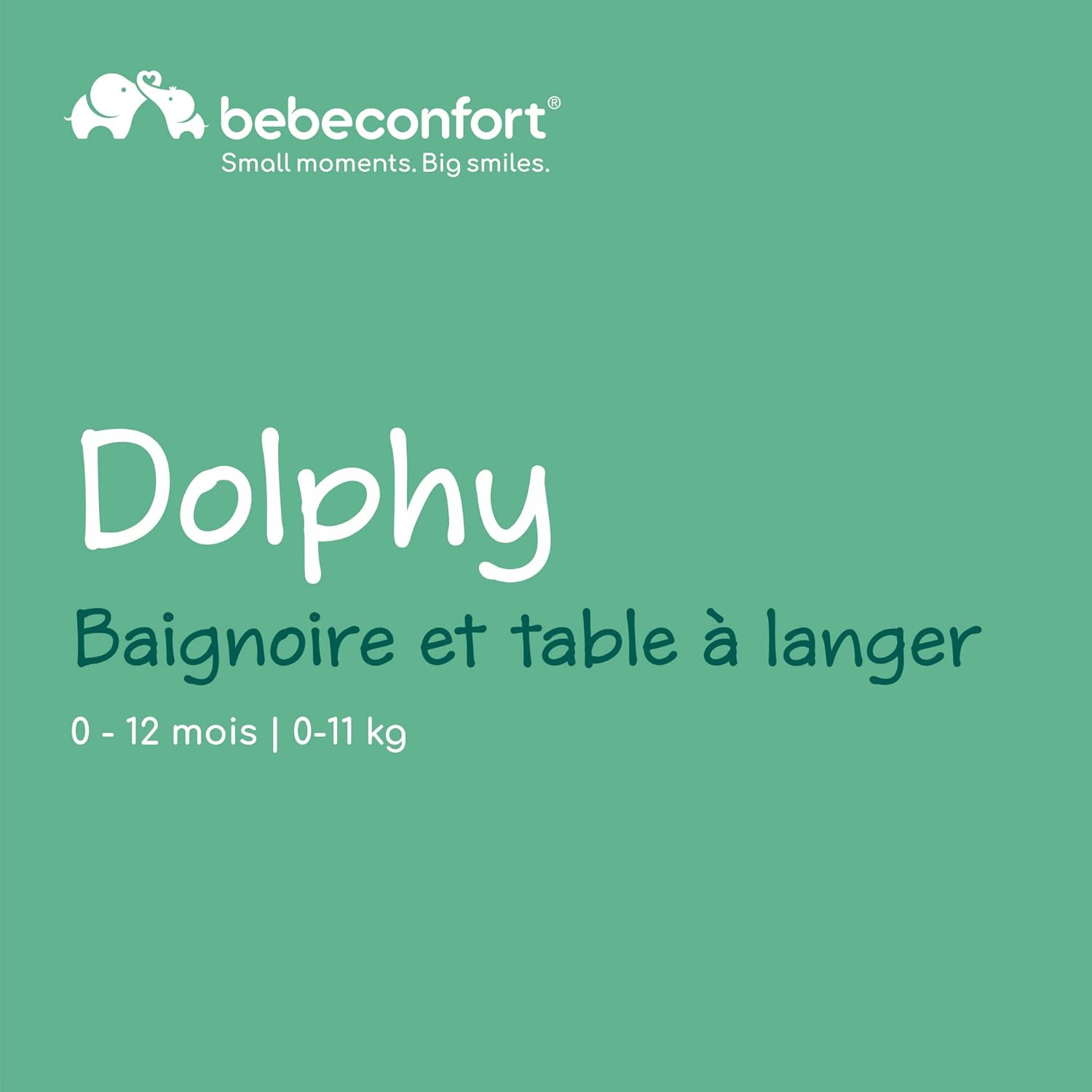 Dolphy, Baignoire & Table à Langer Bébé, 0-12 Mois (max - 11 kg), Facile à Déplacer avec 4 Roulettes, Compartiments, Matelas Rembourré, Drainage Facile de la Baignoire, Grey Mist