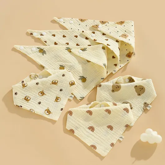 Bavoirs Bebe Naissance 6 Pièces, Bavoir Bandana Bebe 100% Coton, Bavoir Bébé, Bavoir Bebe Fille Bébé Garçon Lot, Doux, Absorbant, Respirent
